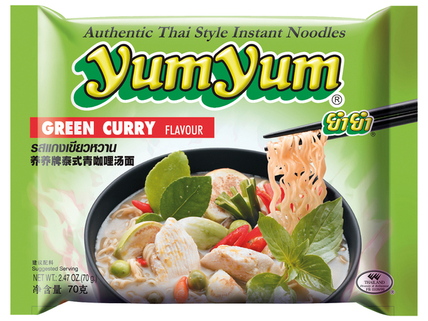 Instant Nudeln Grünes Curry
