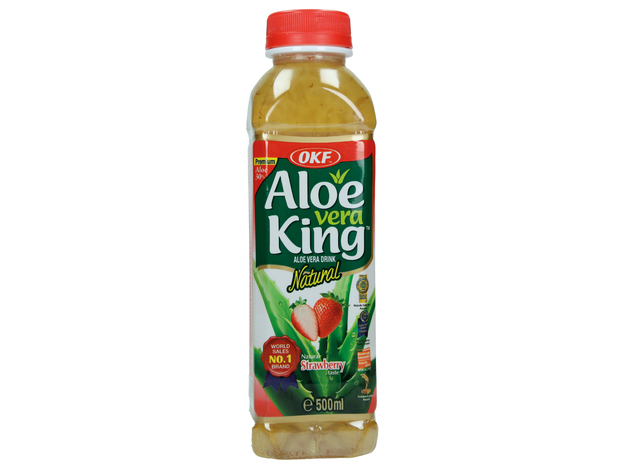 Aloe Veragetränk mit Erdbeeren