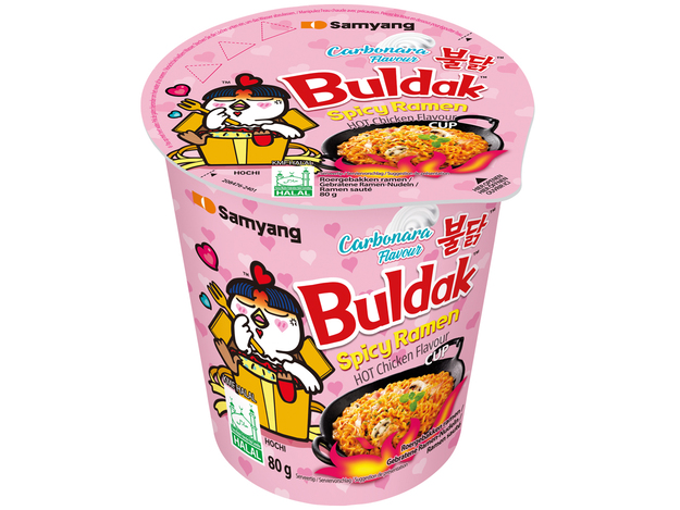 Instant Nudeln Scharfes Huhn Carbonara