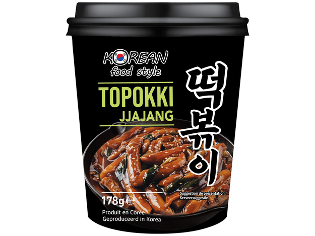 Korean Food Style Toppoki Jjajang (Schwarze Bohne) Reiskuchen 12 x 170 g